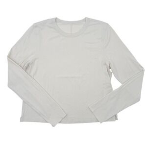 Lululemon Hold Tight Long Sleeve Shirt Cream Ivory Ribbed Stretch Top
